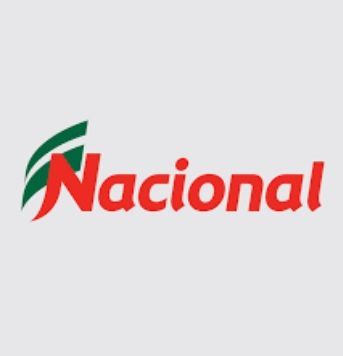 Um logotipo vermelho e verde para uma empresa chamada nacional