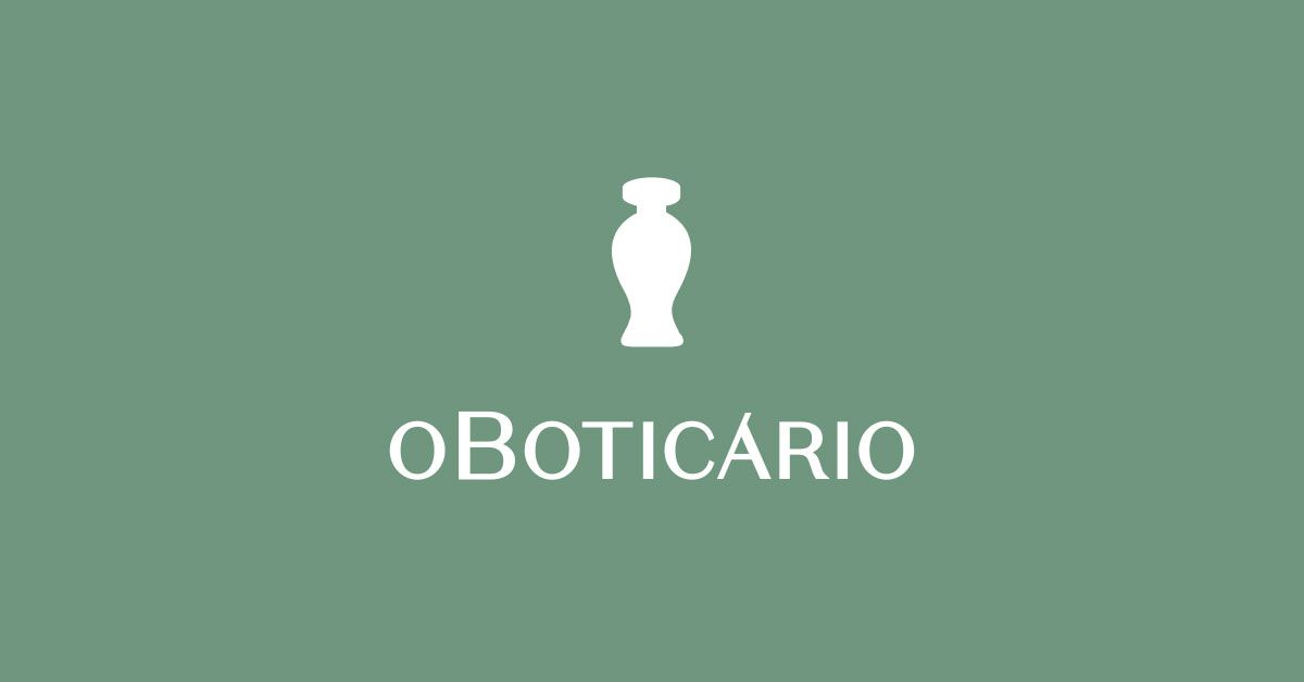 O logotipo do oboticário é um vaso branco sobre fundo verde.