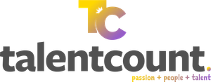 A logo for a company called talentcount.