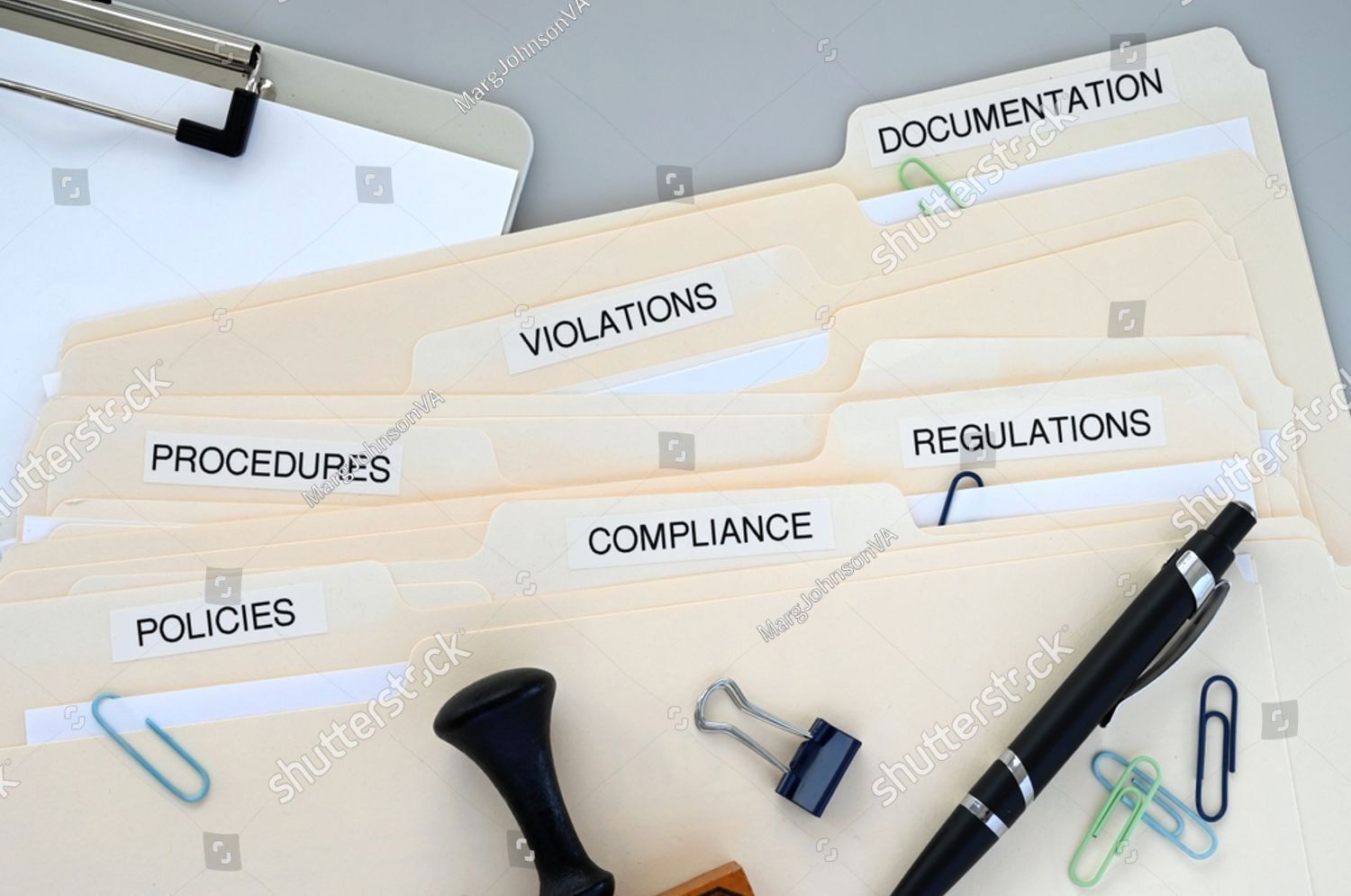 File folders labeled 