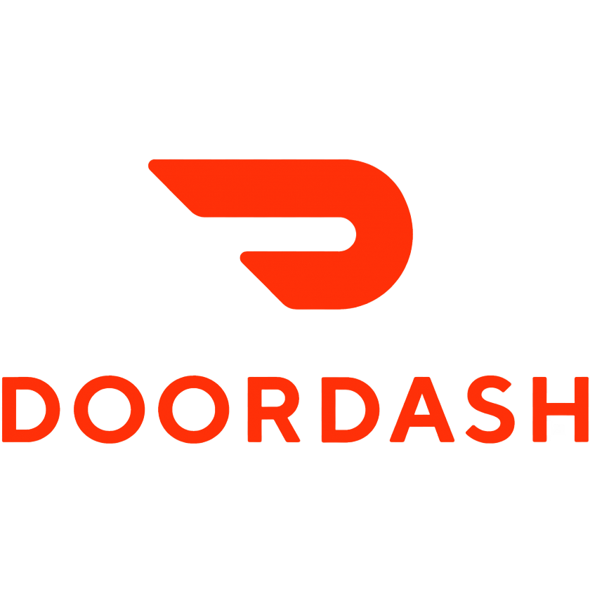 The DoorDash logo, consisting of a stylized red 