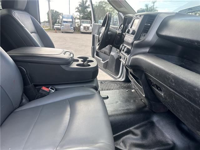 The interior of a ram truck with the door open