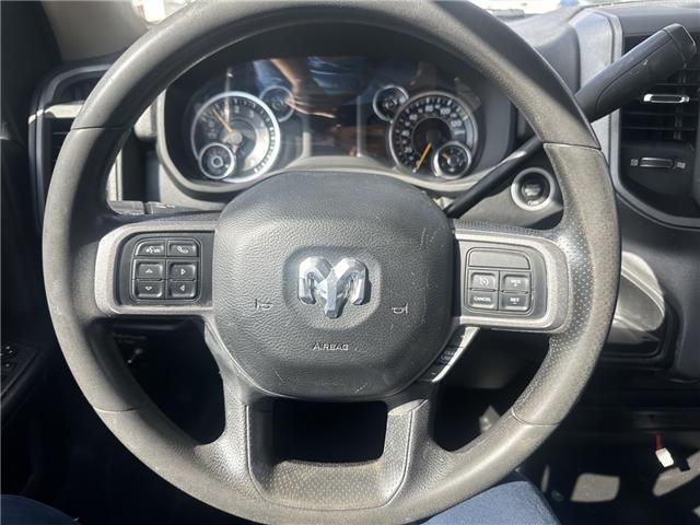 A close up of a dodge ram steering wheel