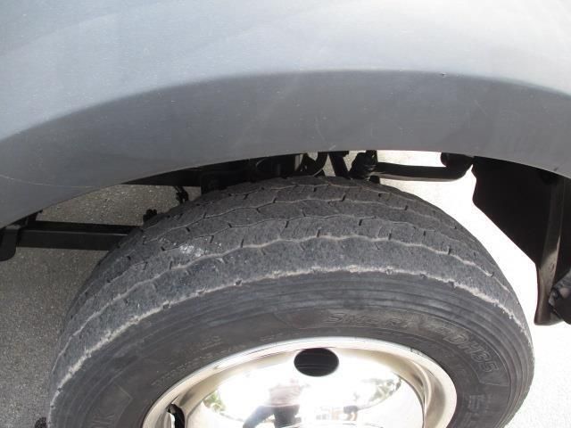A close up of a tire on a truck