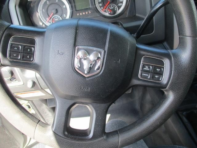 A close up of a dodge ram steering wheel