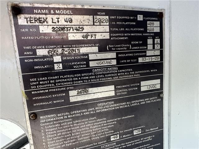 A terex lt 40 is displayed on a white background