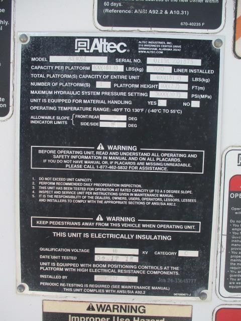 A label on a machine that says altec on it