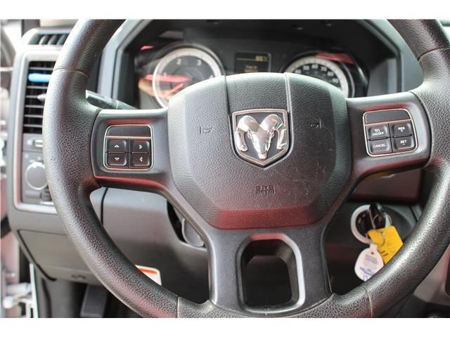 A close up of a dodge ram steering wheel