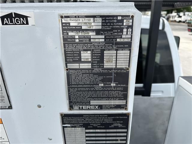 A white truck with a terex sticker on it