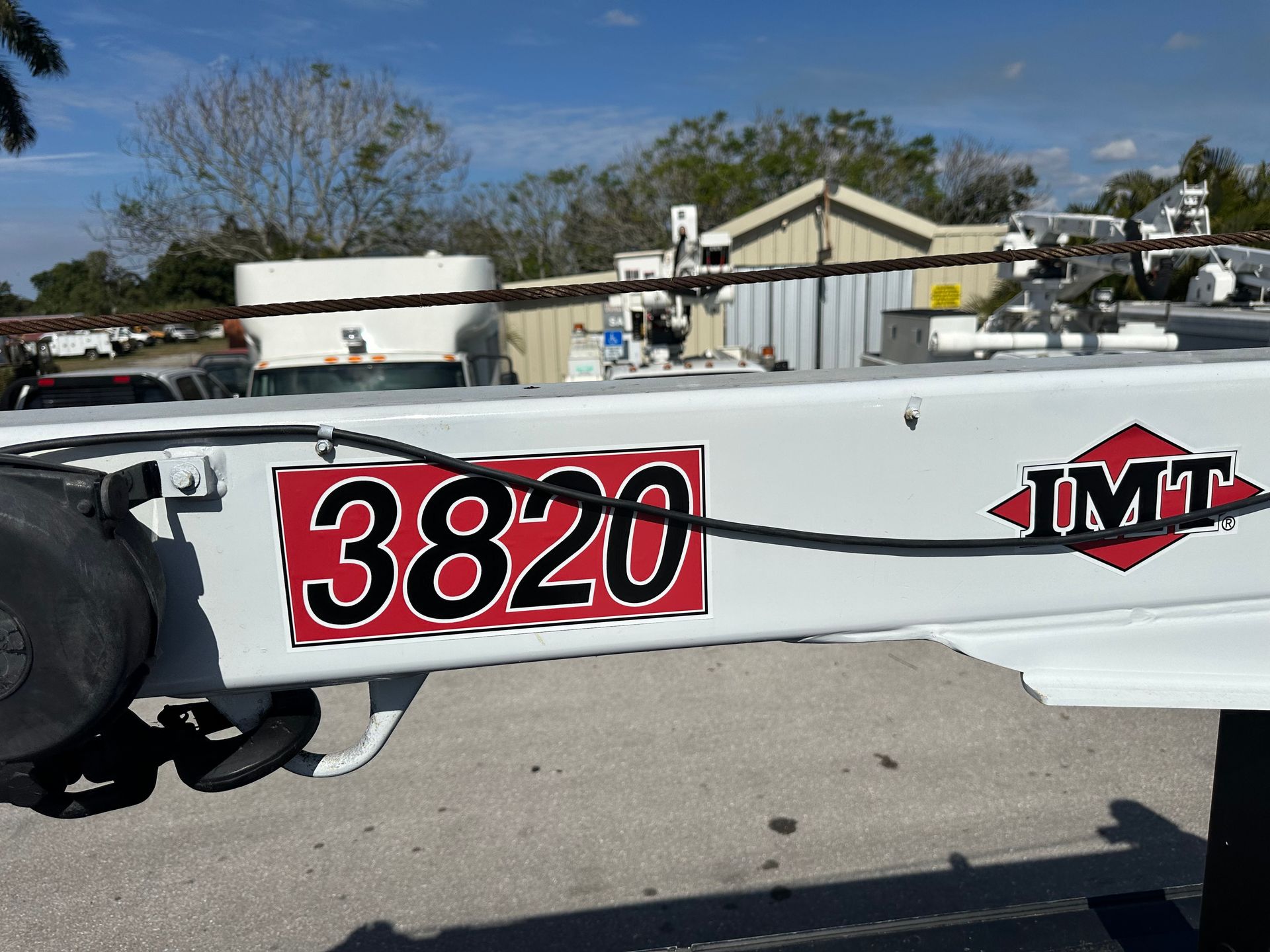 A white trailer with the number 3820 on it