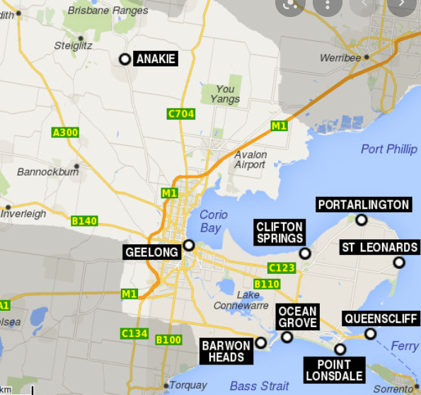 Geelong Map — Geelong, VIC — John Scarlett Security Pty Ltd
