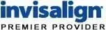 Invisalign Premier Provider logo. Blue text on a white background.