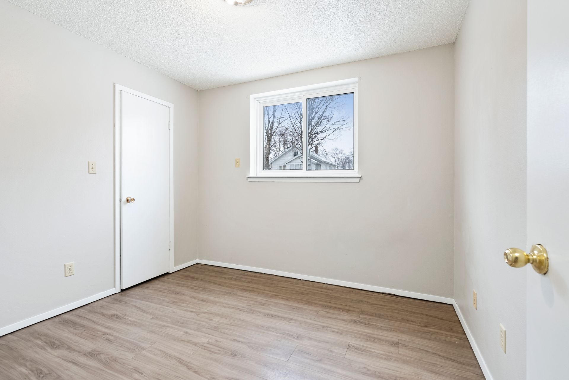 photo of a bedroom with high-set window