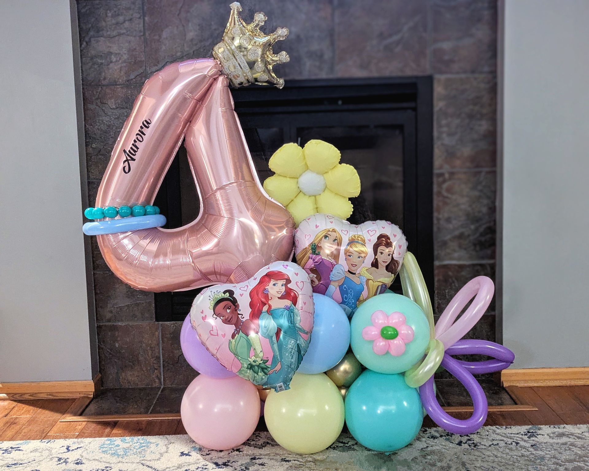 A birthday balloon arrangement