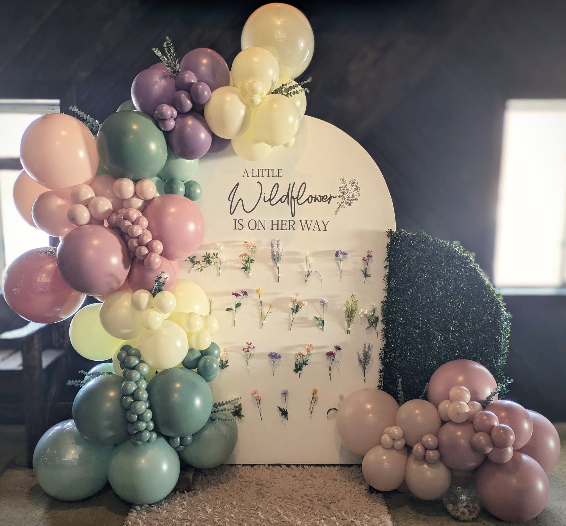 baby shower balloon backdrop