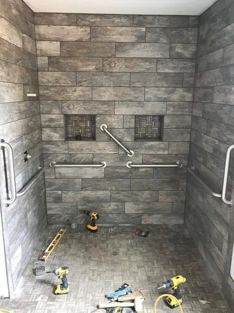 Ongoing Shower Renovation — Concord, NC — Gray’s Flooring and Custom Showers