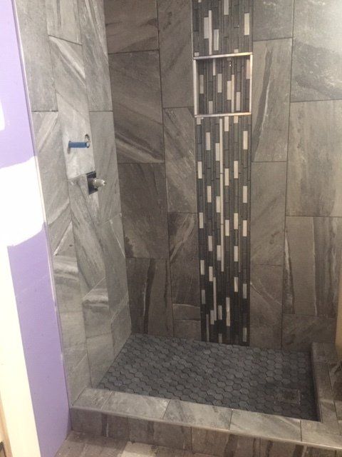 Porcelain Shower Area — Concord, NC — Gray’s Flooring and Custom Showers