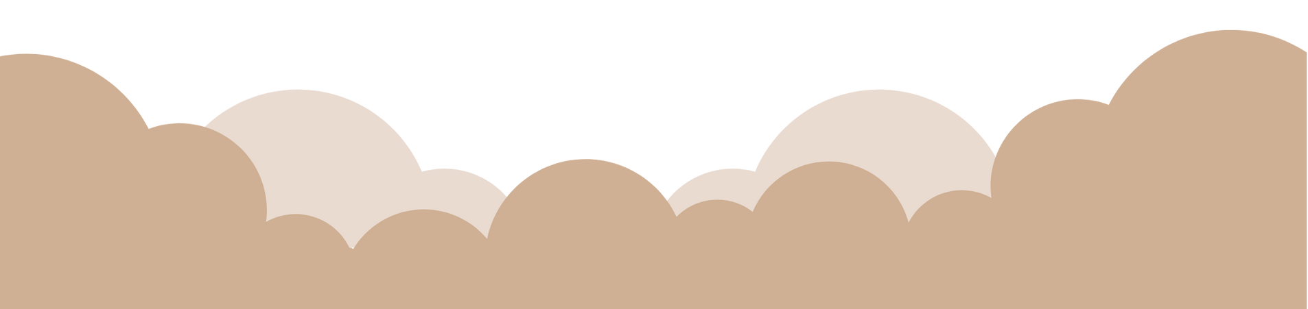 Sky-blue cartoon clouds layered against a white background.