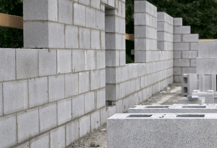 cement block construction walls 