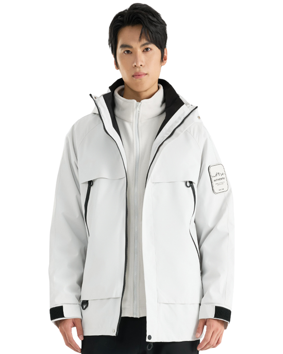 (TEAM)三合一套絨衝鋒衣- 月光白(CAB570218)