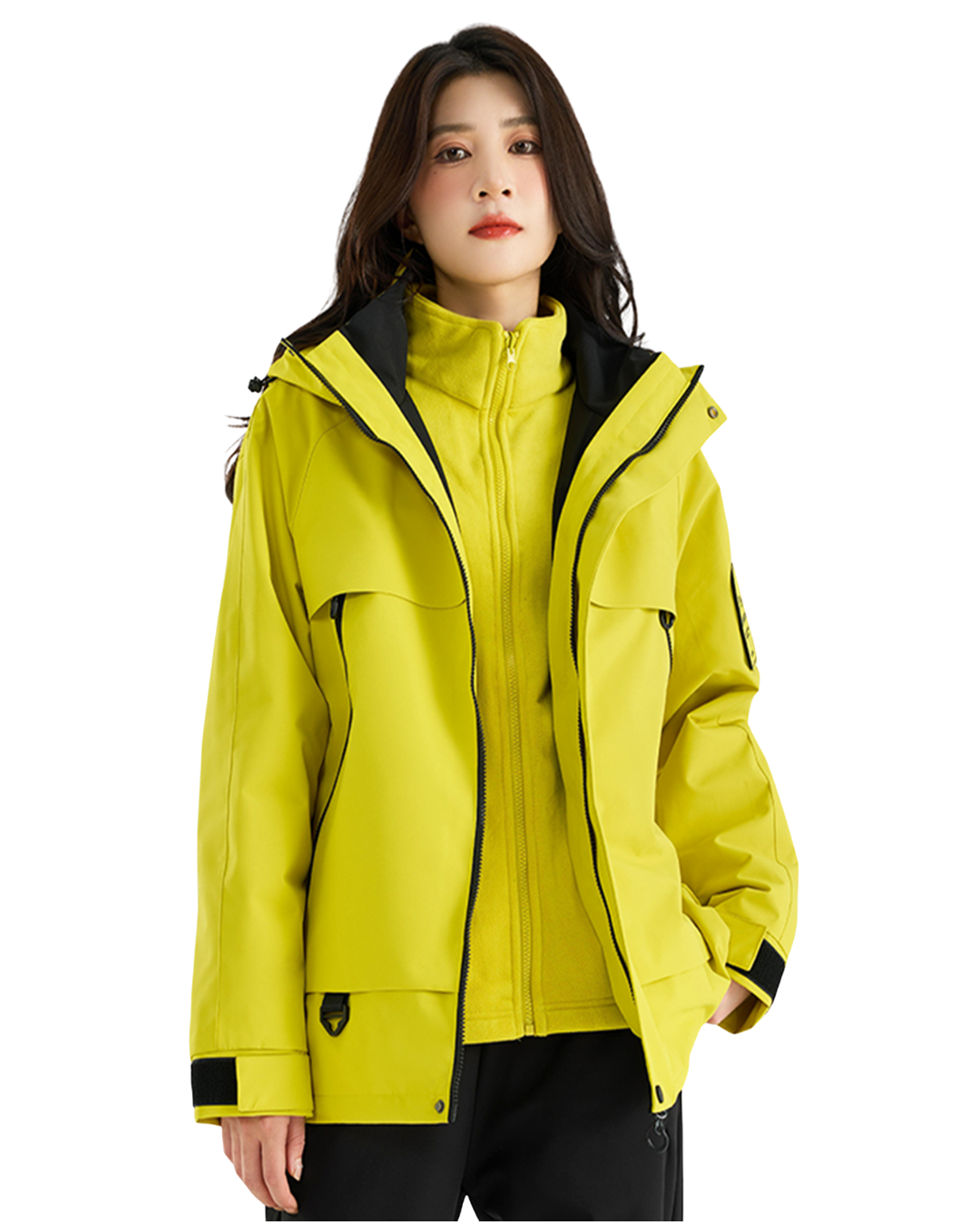 (TEAM)三合一套絨衝鋒衣-螢光綠(CAB570218)