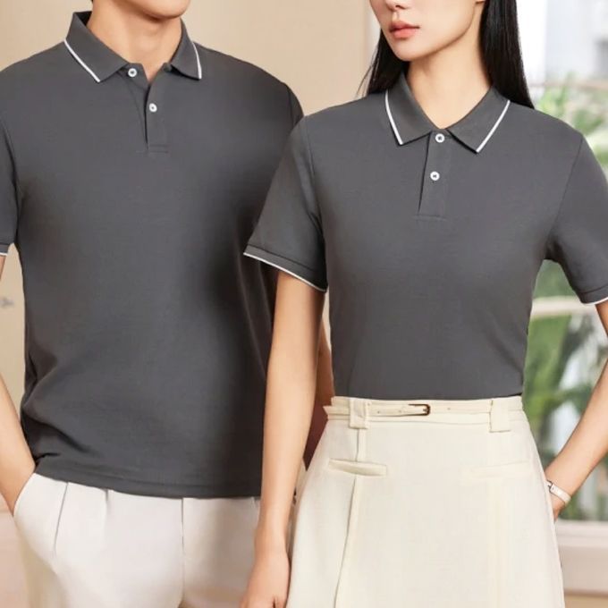 (TEAM)男款翻領柔棉高質polo衫-淺灰(CHB560502)