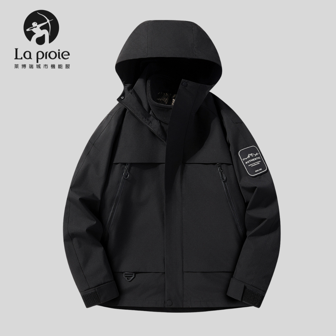 (TEAM)三合一套絨衝鋒衣- 科技黑(CAB570218)