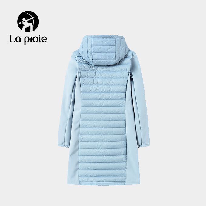 長版防潑水輕量保暖羽絨外套-珍珠藍(CCA972150)