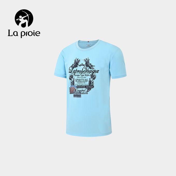 男款海岸風格印花短袖T恤-夢幻藍(CHB061590)