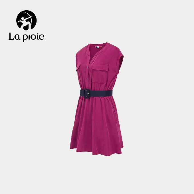 女款冰感快乾彈力襯衫式洋裝-波森莓紫(CS1862277)