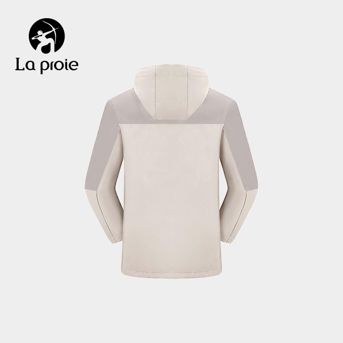 (TEAM)防水防風男女同款-山系衝鋒衣-暖白&燕麥灰(CAB370031)