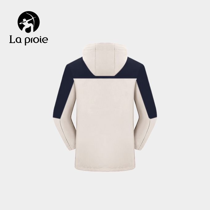 (TEAM)防水防風男女同款-山系衝鋒衣-米灰&黑(CAB370031)