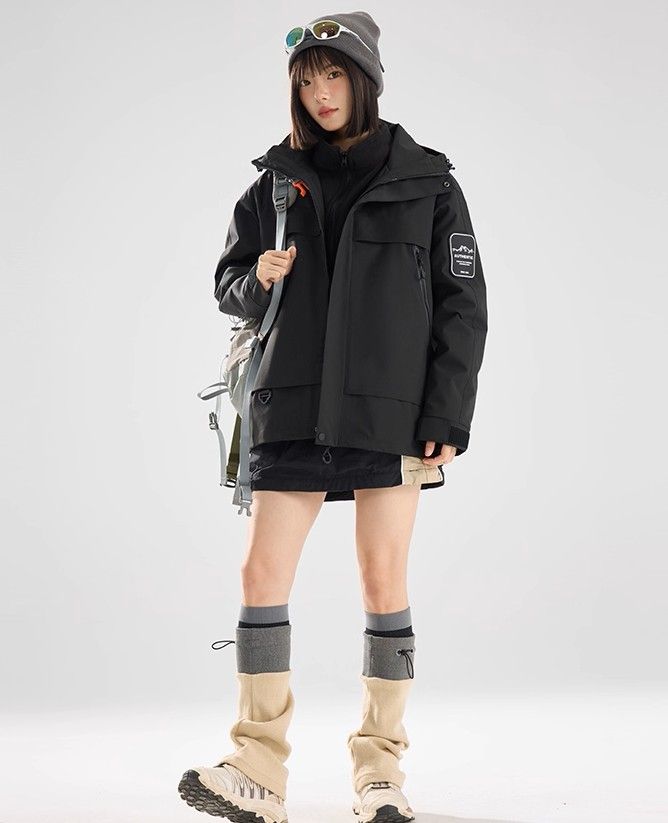 (TEAM)三合一套絨衝鋒衣- 科技黑(CAB570218)