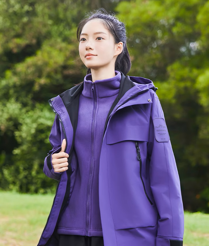 (TEAM)三合一套絨衝鋒衣- 凝夜紫(CAB570218)