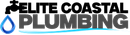 A logo for elite coastal plumbing with a blue drop
