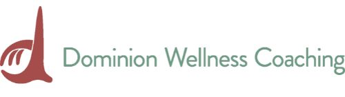 Logo for Dominion Wellness Coaching. Maroon 