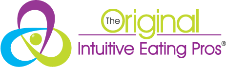 Logo with intertwined blue, purple, and green shapes, the words