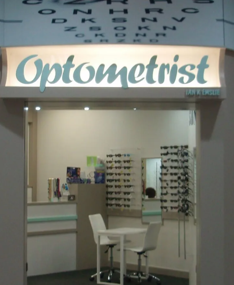 An optical shop with a sign that says optometrist — Ian Emslie Optometrist In Warners Bay, NSW