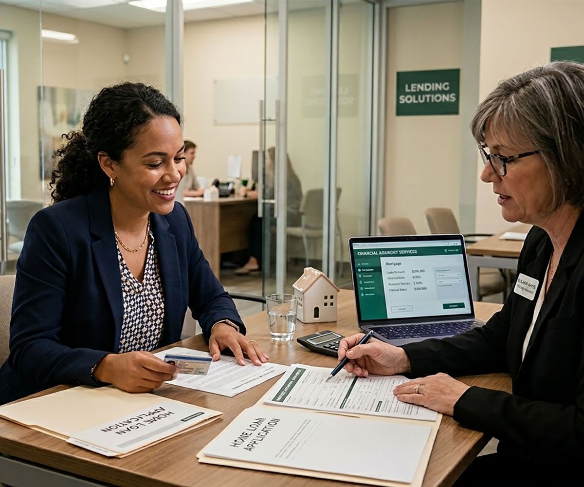 A woman applying for a mortgage with a Northeast Ohio bank using Infinity Title Agency as the closing title and escrow company.