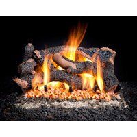 Burning Gas Log — Addison, TX — Fireplace & Grill Factory Outlet