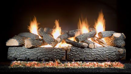 Burning Logs — Addison, TX — Fireplace & Grill Factory Outlet