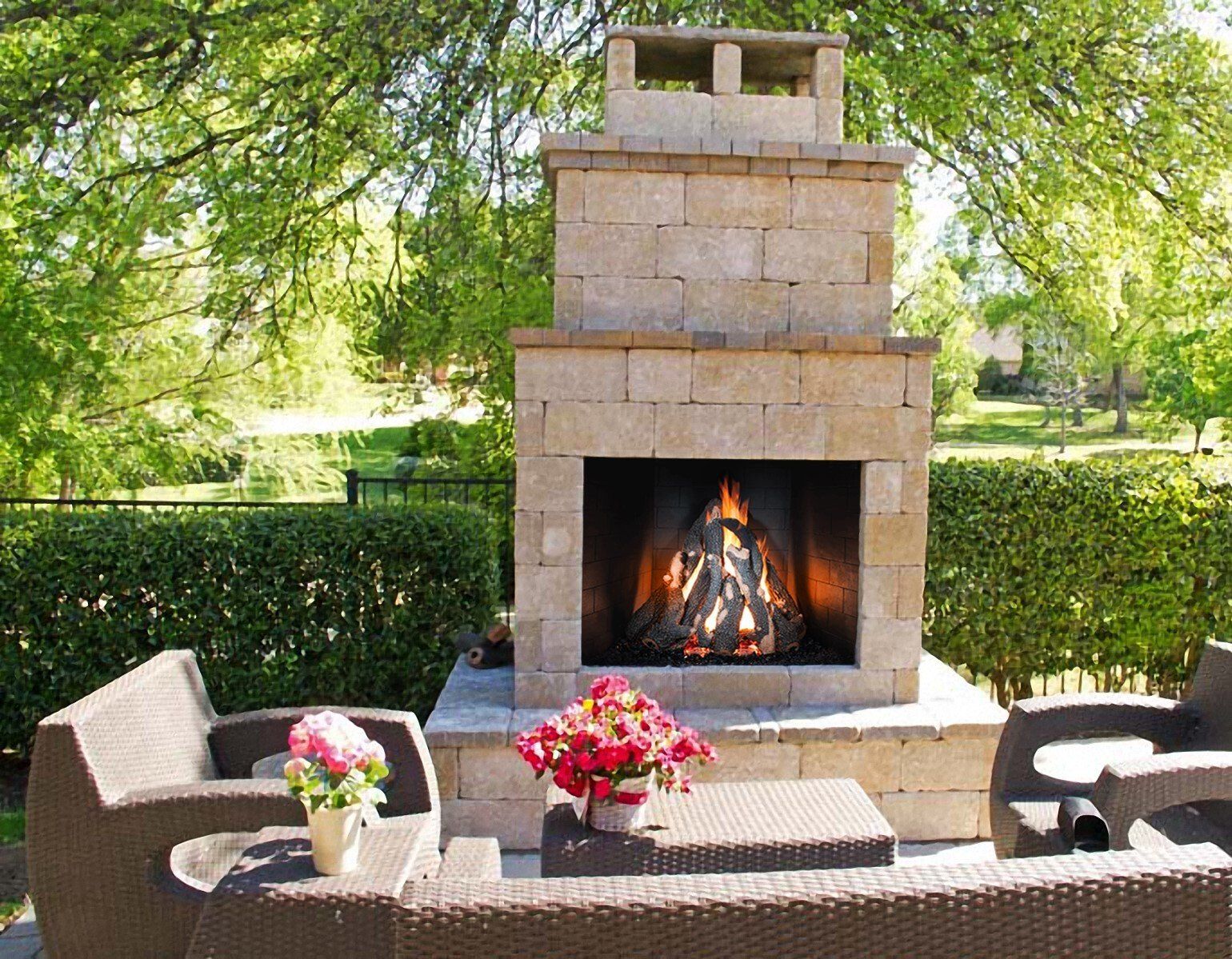 Outdoor Fireplace — Addison, TX — Fireplace & Grill Factory Outlet