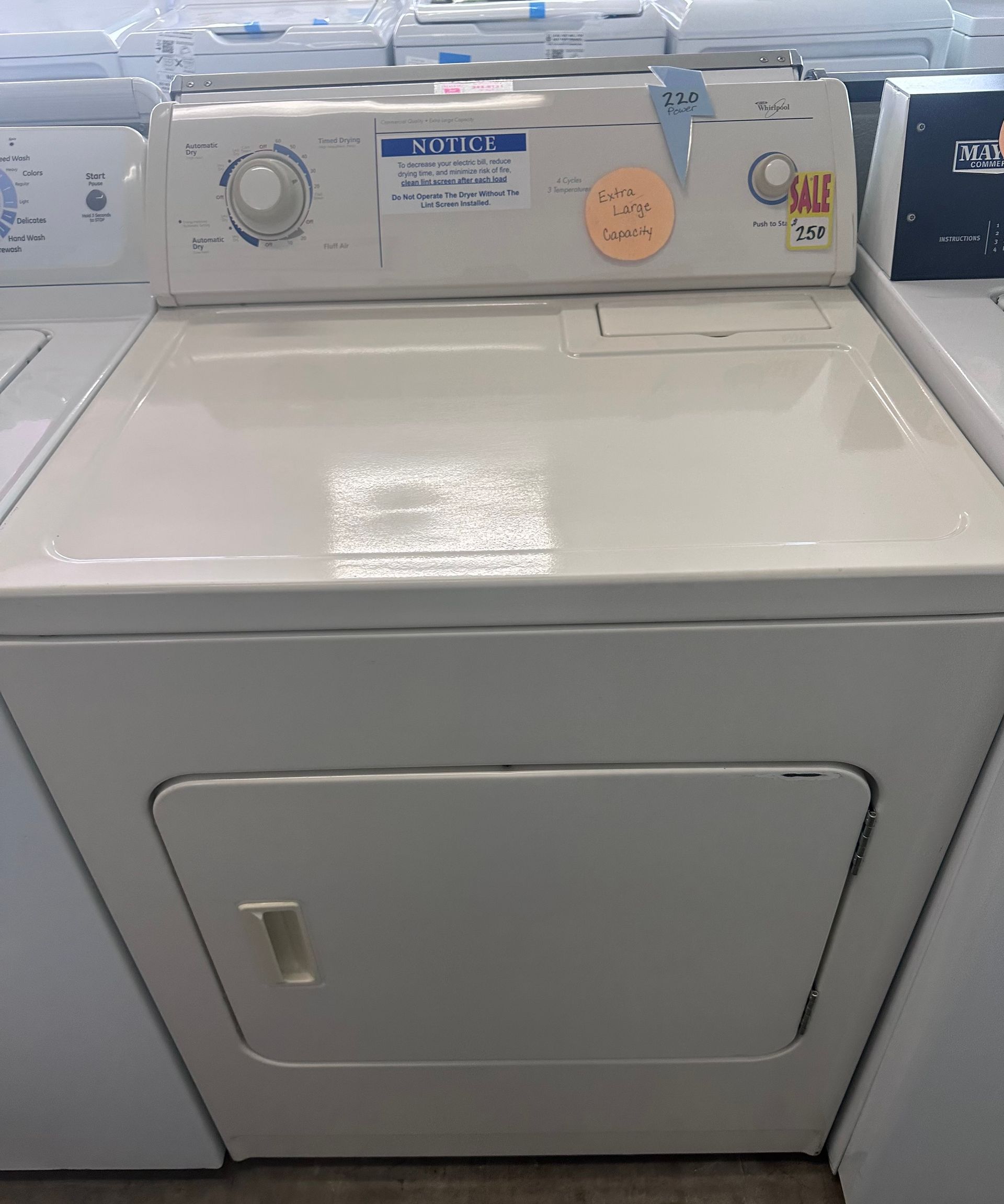 Whirlpool electric extra large cap.
