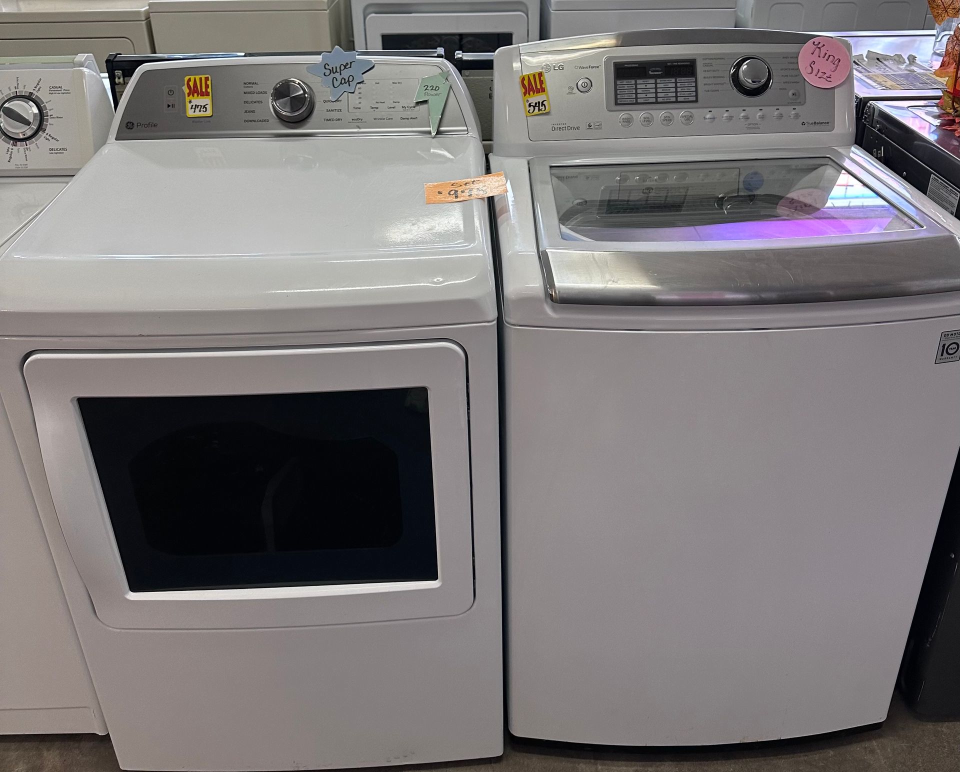 GE profile super capacity 220 power
LG king size washer
Set price 
$975.00