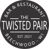 The logo for the twisted pair bar and restaurant in beechwood wi