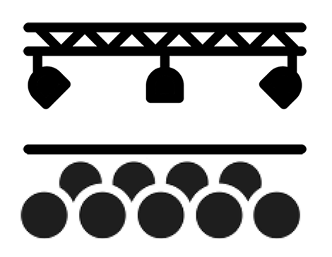 fans in crowd at stage icon