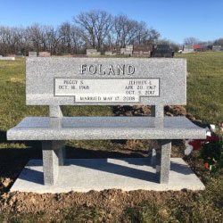 Simple Memorial Bench — Mount Ayr, IA — Eighmy Friedrich Monument Co