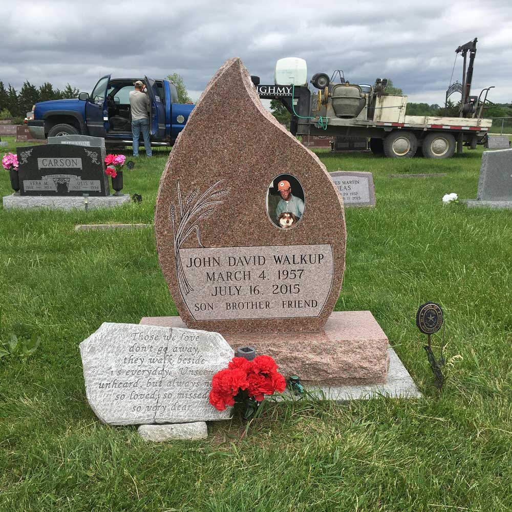 Monument of John David Walkup — Mount Ayr, IA — Eighmy Friedrich Monument Co