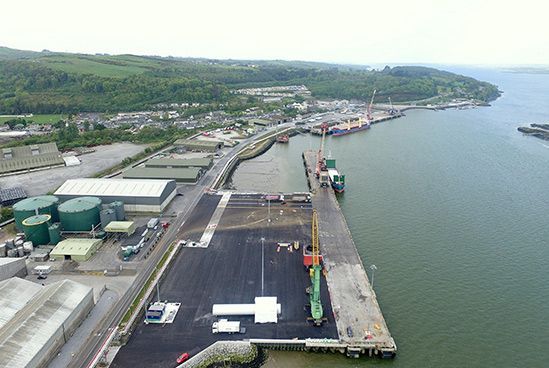 An aerial view of a large body of water