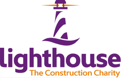 A purple logo for lighthouse the construction charity